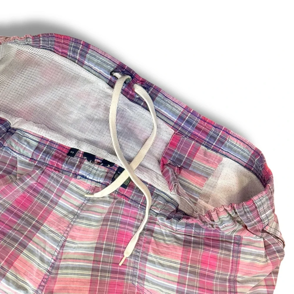 Polo Sport Swim Trunks Men XXL Pink‎ Plaid Vintage 90s Ralph Lauren Board Shorts